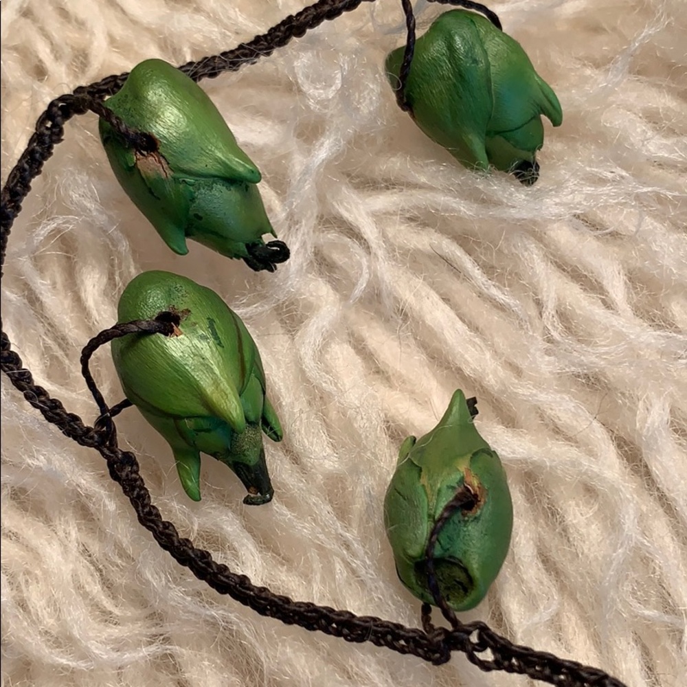 Natural REAL SEED POD Braided Necklace